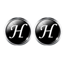 Load image into Gallery viewer, Men's Fashion A-Z Single Alphabet Cufflinks Silver Color Letter Cuff Button for Male Gentleman Shirt Wedding Cuff Links Gifts
