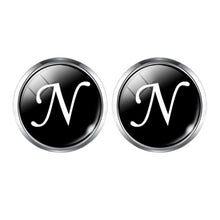 Load image into Gallery viewer, Men's Fashion A-Z Single Alphabet Cufflinks Silver Color Letter Cuff Button for Male Gentleman Shirt Wedding Cuff Links Gifts
