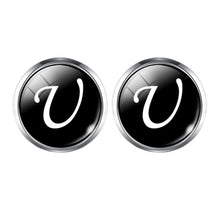 Load image into Gallery viewer, Men's Fashion A-Z Single Alphabet Cufflinks Silver Color Letter Cuff Button for Male Gentleman Shirt Wedding Cuff Links Gifts
