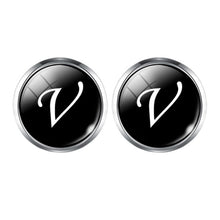 Load image into Gallery viewer, Men's Fashion A-Z Single Alphabet Cufflinks Silver Color Letter Cuff Button for Male Gentleman Shirt Wedding Cuff Links Gifts
